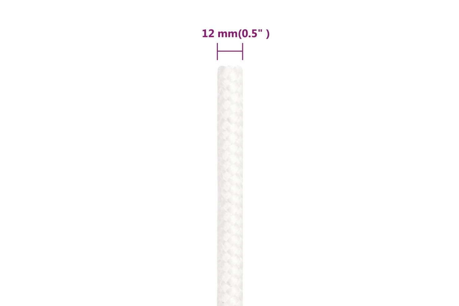 vidaXL 152567 Boat Rope Full White 12mm 250 M Polypropylene-6
