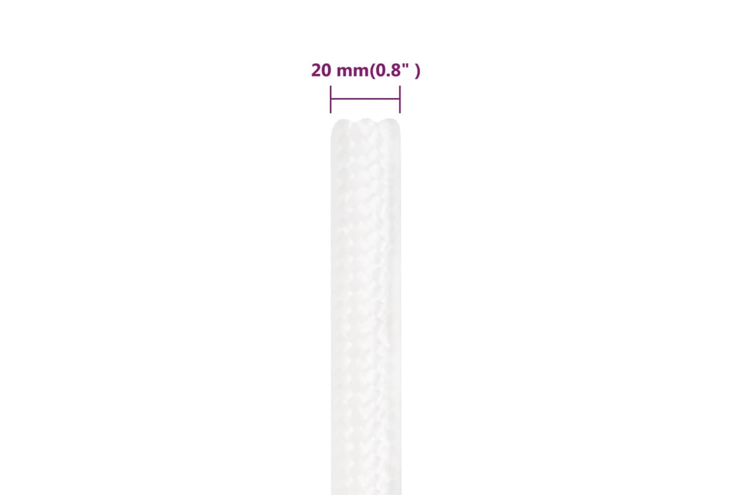 vidaXL 152581 Boat Rope Full White 20mm 100 M Polypropylene-6