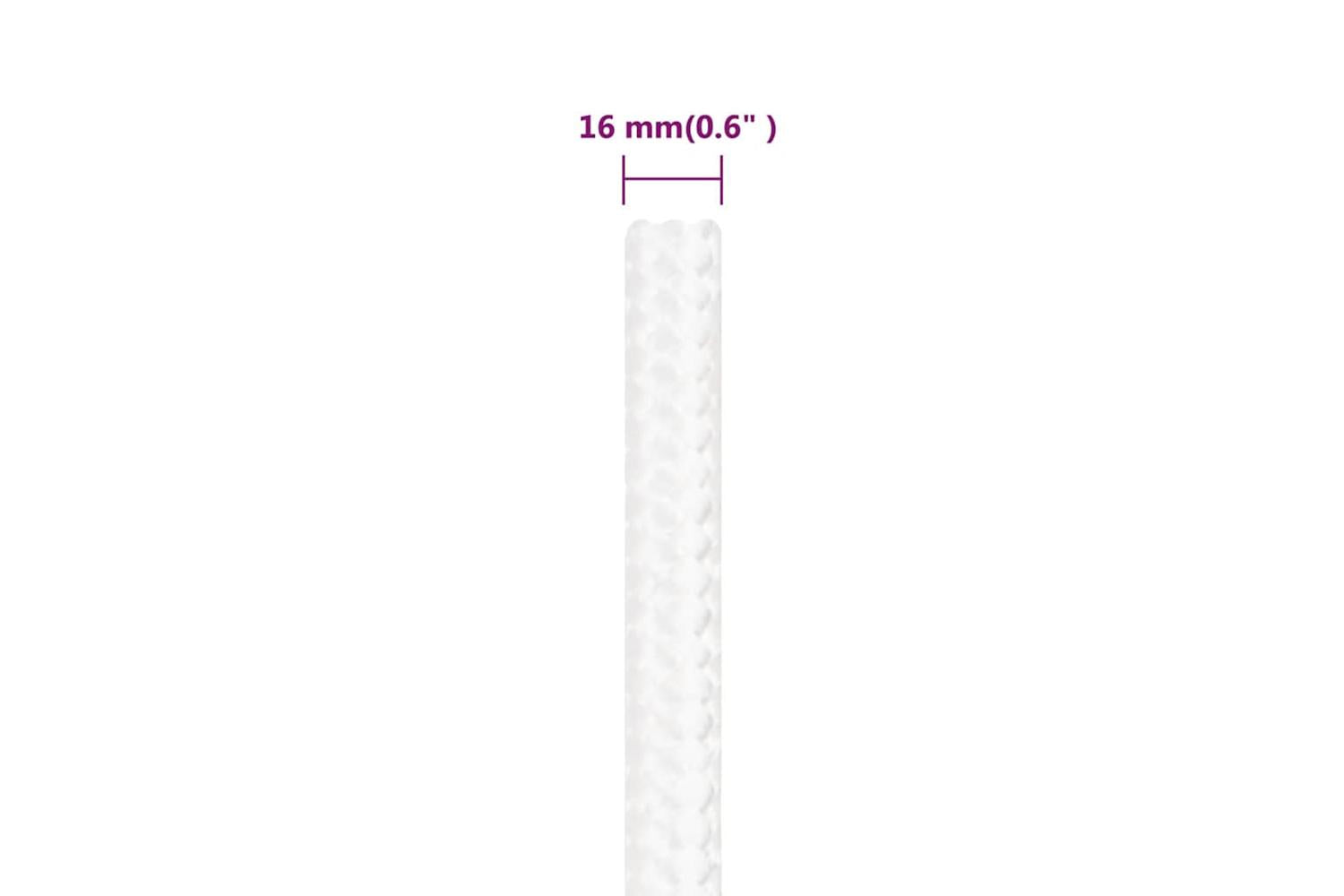 vidaXL 152574 Boat Rope Full White 16mm 100 M Polypropylene-6
