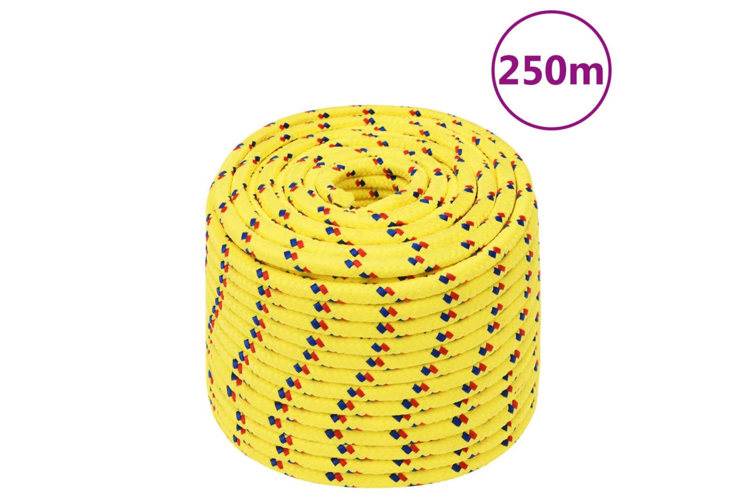 vidaXL 152624 Boat Rope Yellow 14mm 250 M Polypropylene