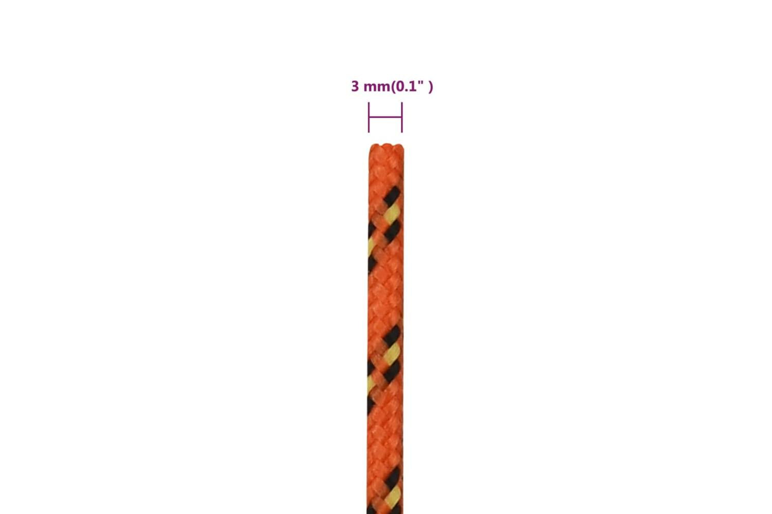 vidaXL 152642 Boat Rope Orange 3mm 100 M Polypropylene-6