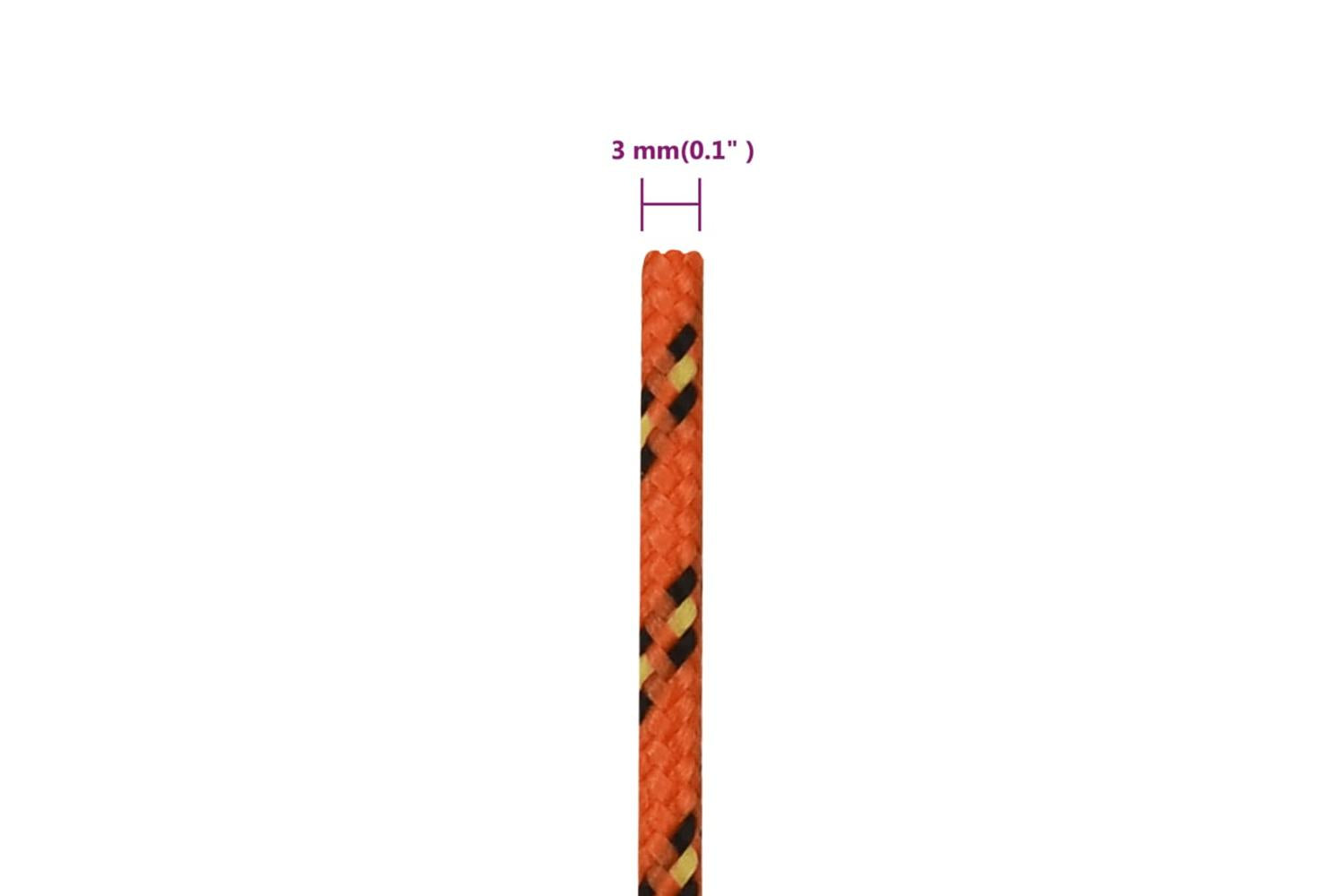 vidaXL 152644 Boat Rope Orange 3mm 500 M Polypropylene-6