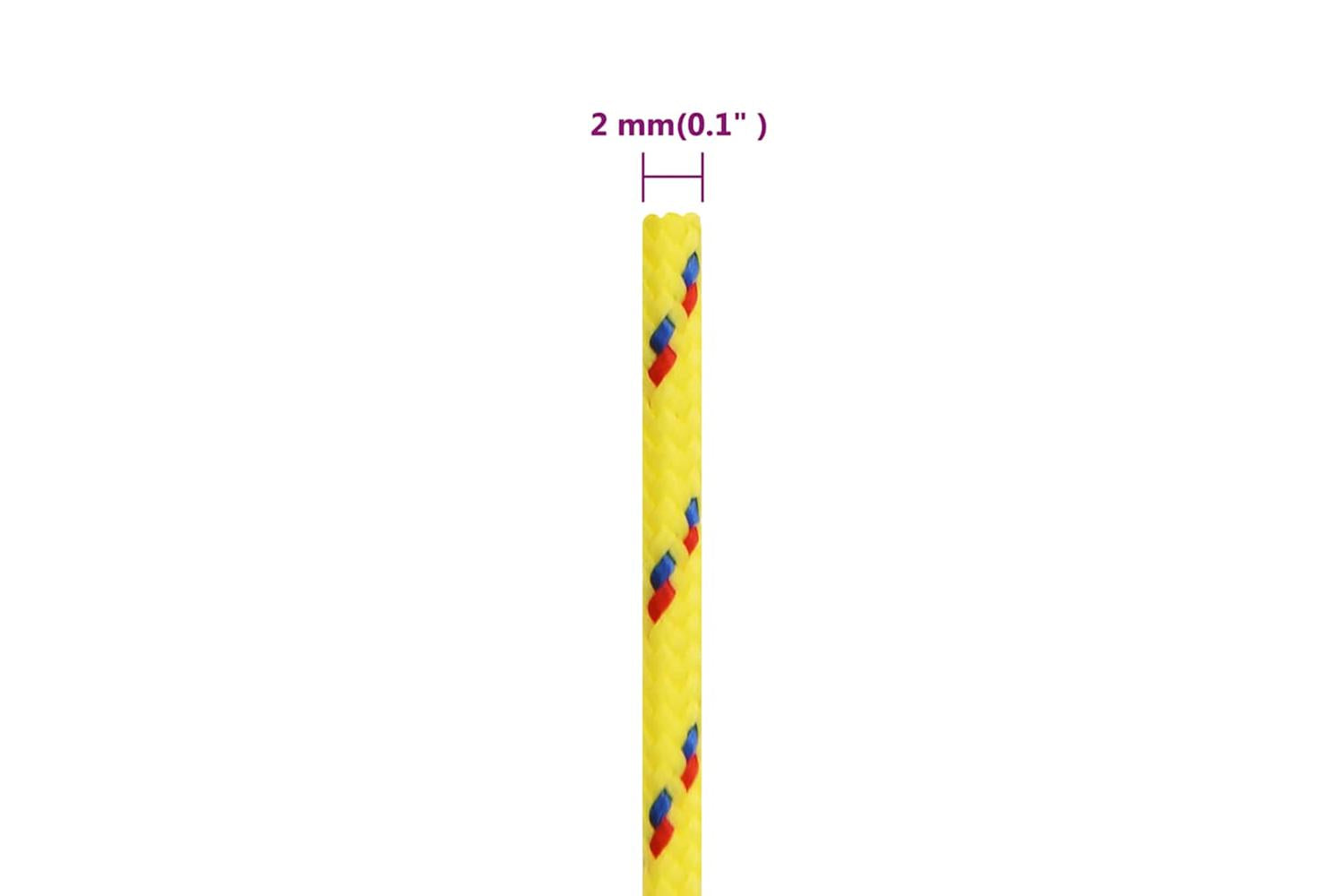 vidaXL 152583 Boat Rope Yellow 2mm 50 M Polypropylene-6