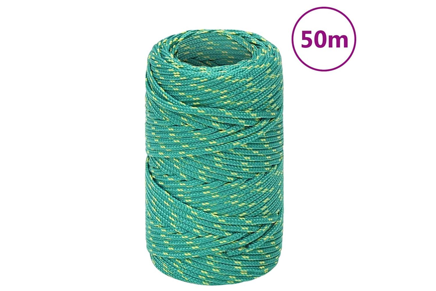 vidaXL 152689 Boat Rope Green 2mm 50 M Polypropylene