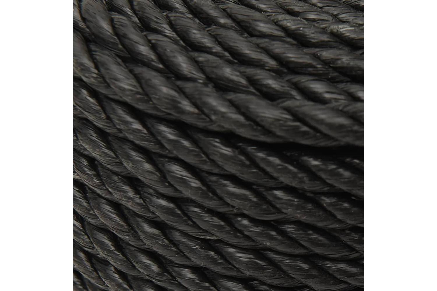 vidaXL 153019 Work Rope Black 12mm 250 M Polypropylene-4