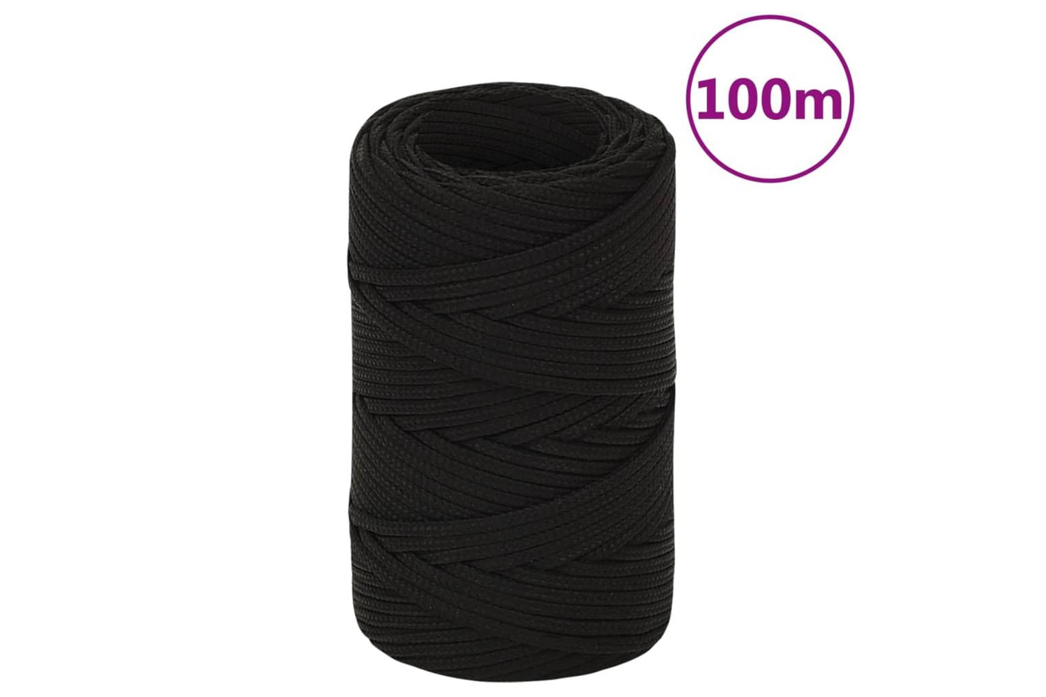 vidaXL 152794 Work Rope Black 2mm 100 M Polyester