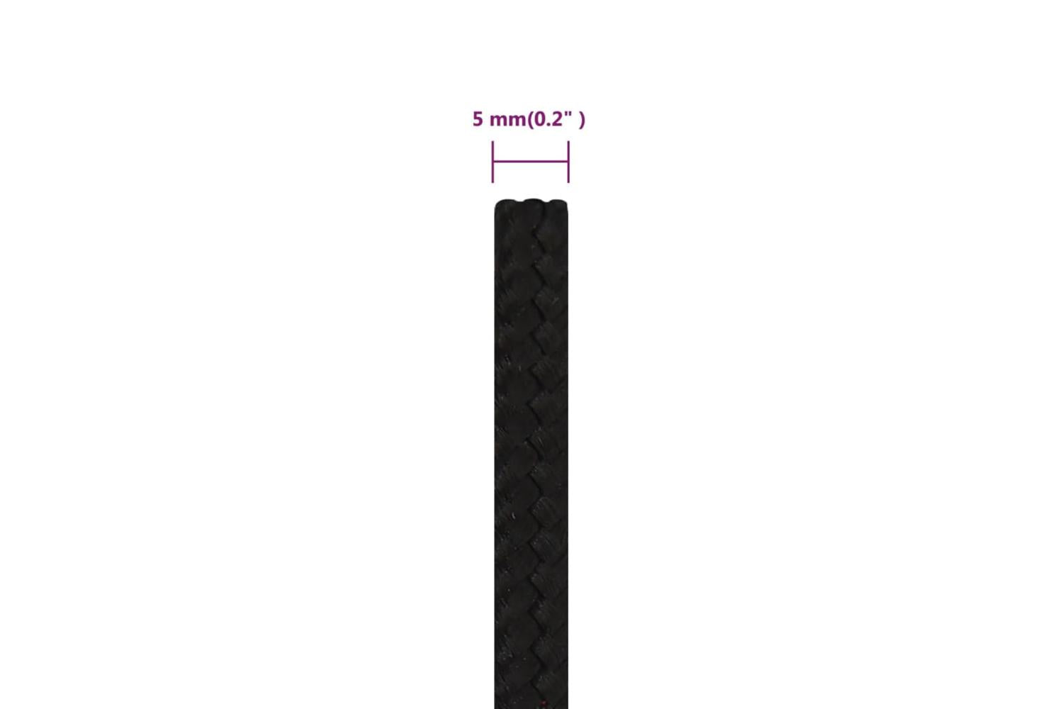 vidaXL 152810 Work Rope Black 5mm 250 M Polyester-6