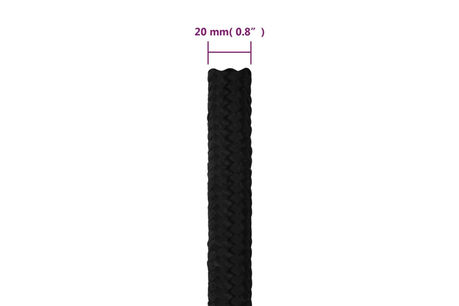vidaXL 152842 Work Rope Black 20mm 100 M Polyester-6