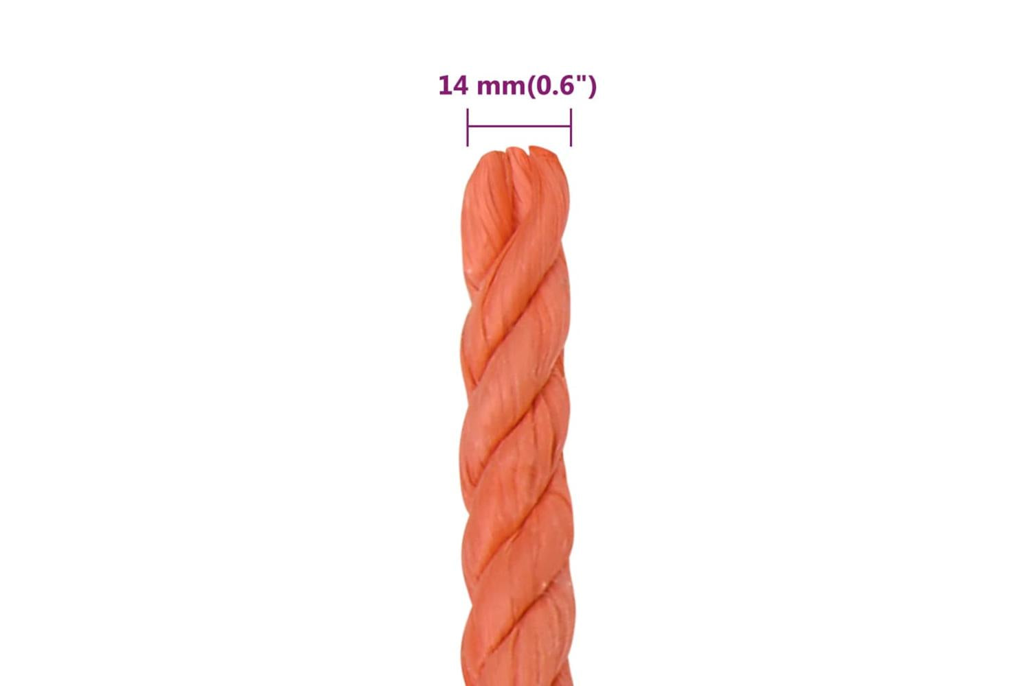 vidaXL 152943 Work Rope Orange 14mm 25 M Polypropylene-6