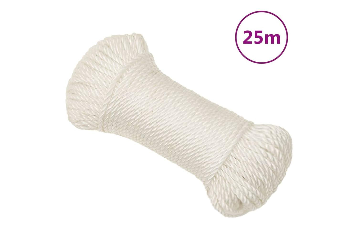 vidaXL 153040 Work Rope White 6mm 25 M Polypropylene