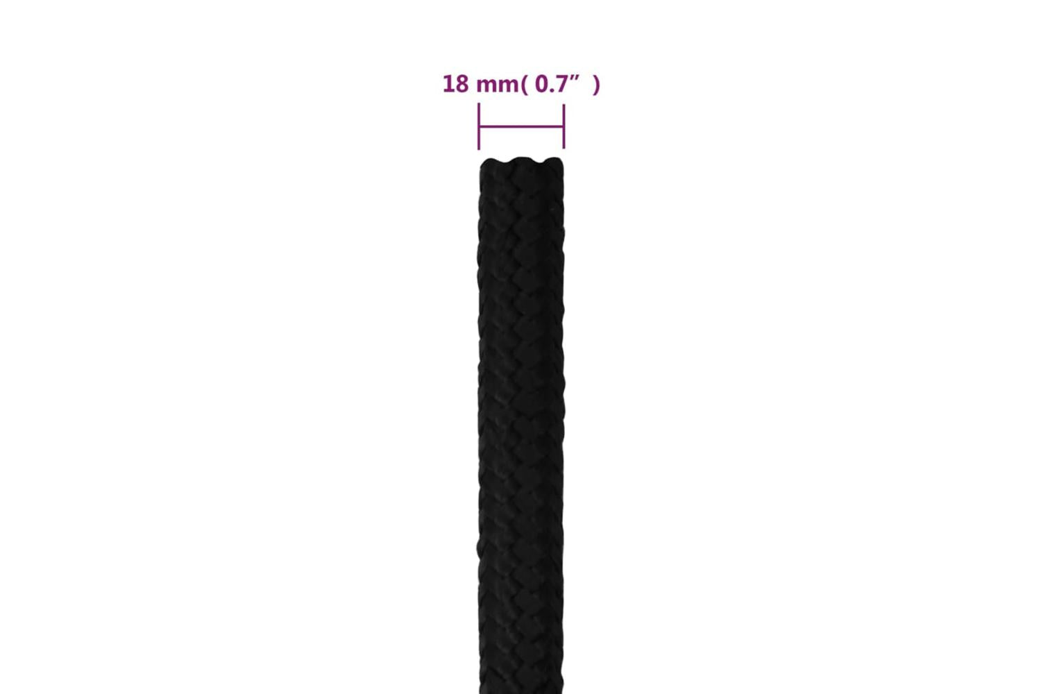 vidaXL 152839 Work Rope Black 18mm 100 M Polyester-6