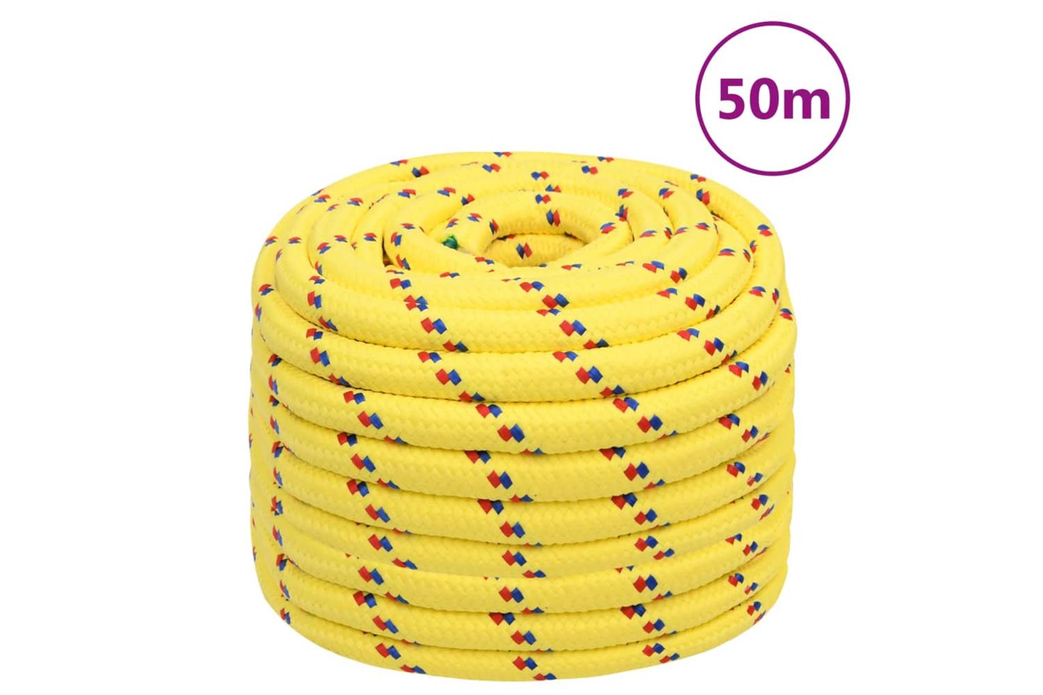vidaXL 152633 Boat Rope Yellow 20mm 50 M Polypropylene