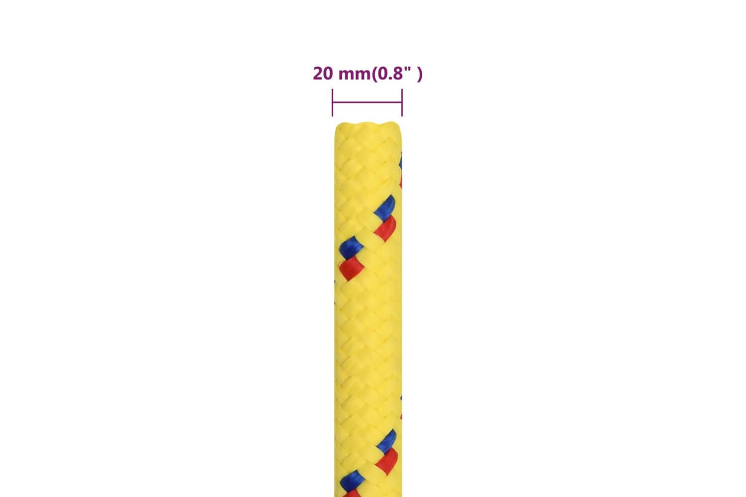 vidaXL 152633 Boat Rope Yellow 20mm 50 M Polypropylene-6