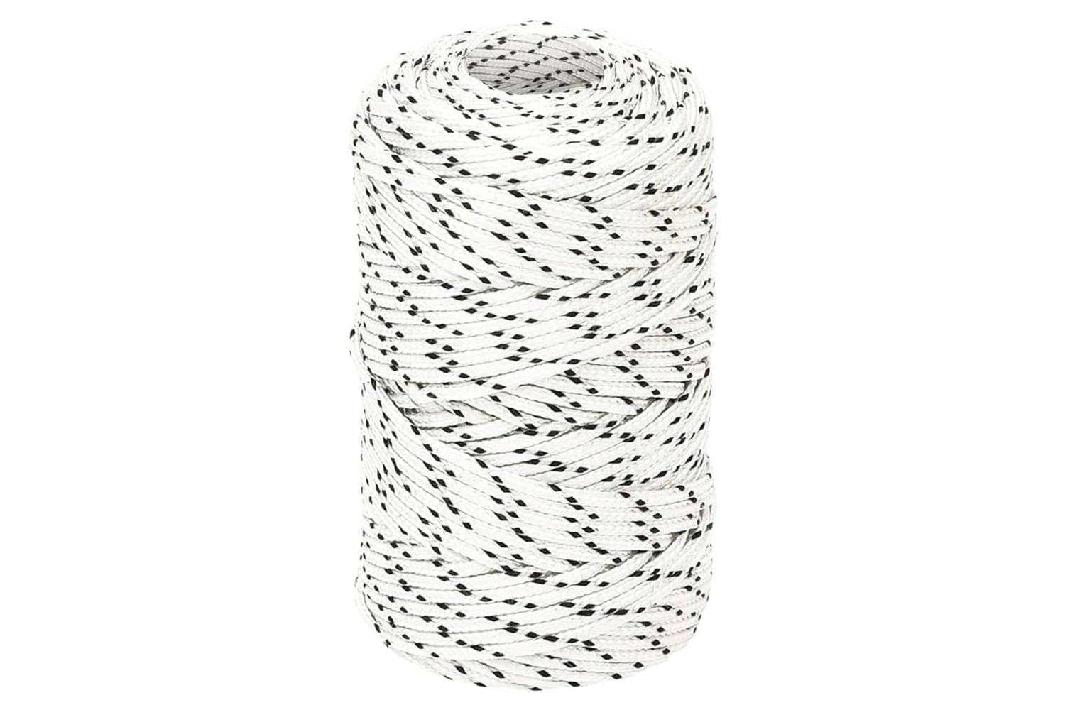 vidaXL 152743 Braided Boat Rope White 2mmx100 M Polyester