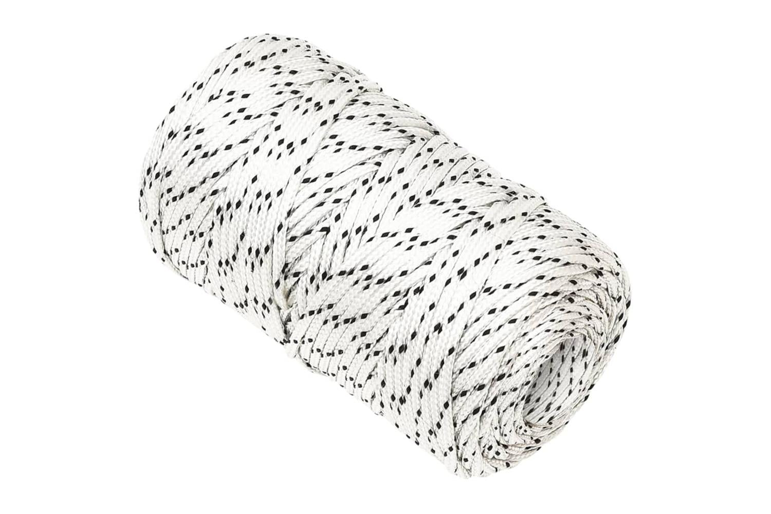 vidaXL 152743 Braided Boat Rope White 2mmx100 M Polyester-2