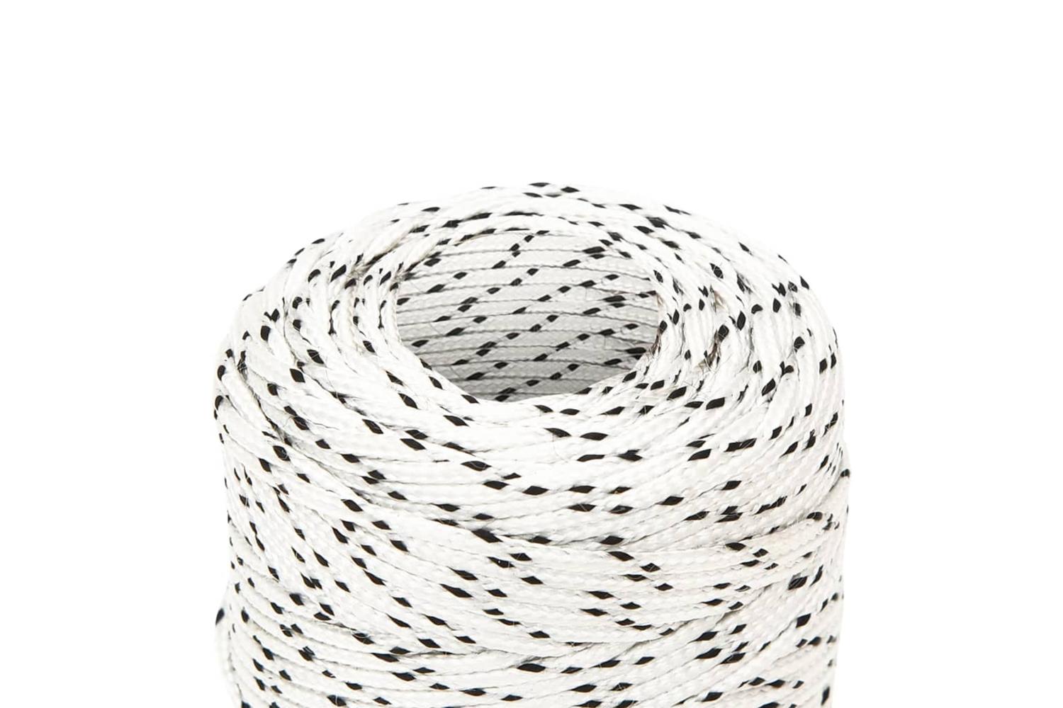 vidaXL 152743 Braided Boat Rope White 2mmx100 M Polyester-3