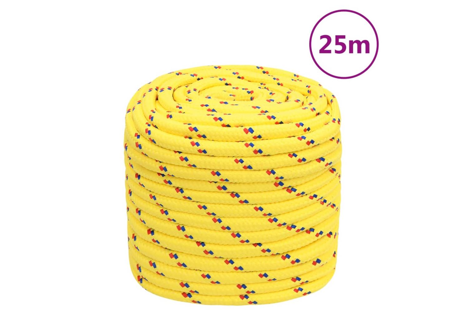 vidaXL 152629 Boat Rope Yellow 18mm 25 M Polypropylene