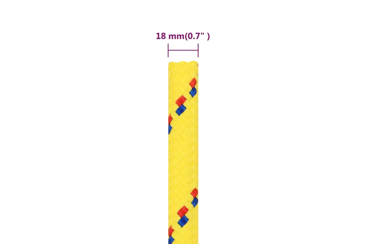 vidaXL 152629 Boat Rope Yellow 18mm 25 M Polypropylene-6