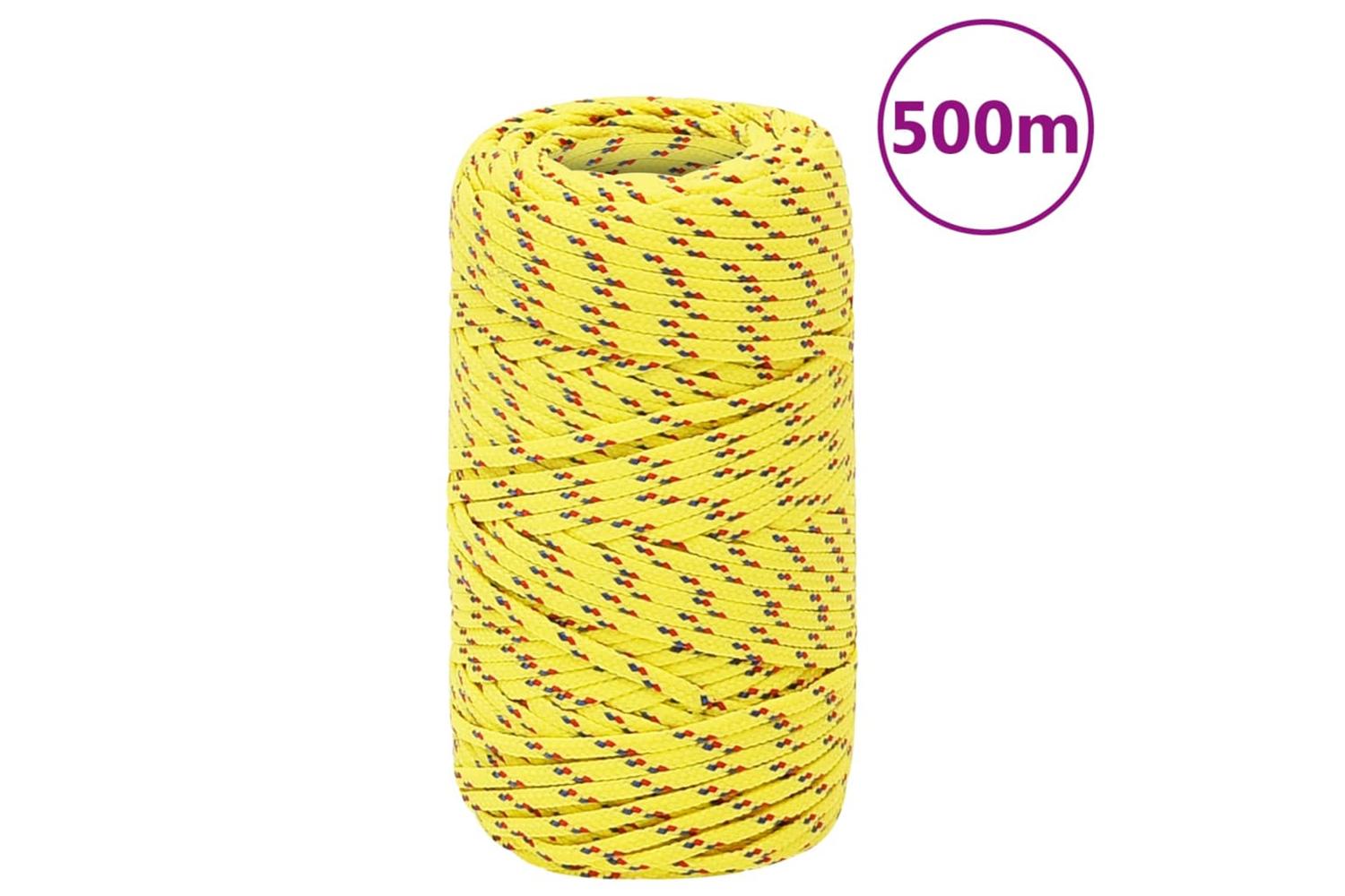 vidaXL 152586 Boat Rope Yellow 2mm 500 M Polypropylene