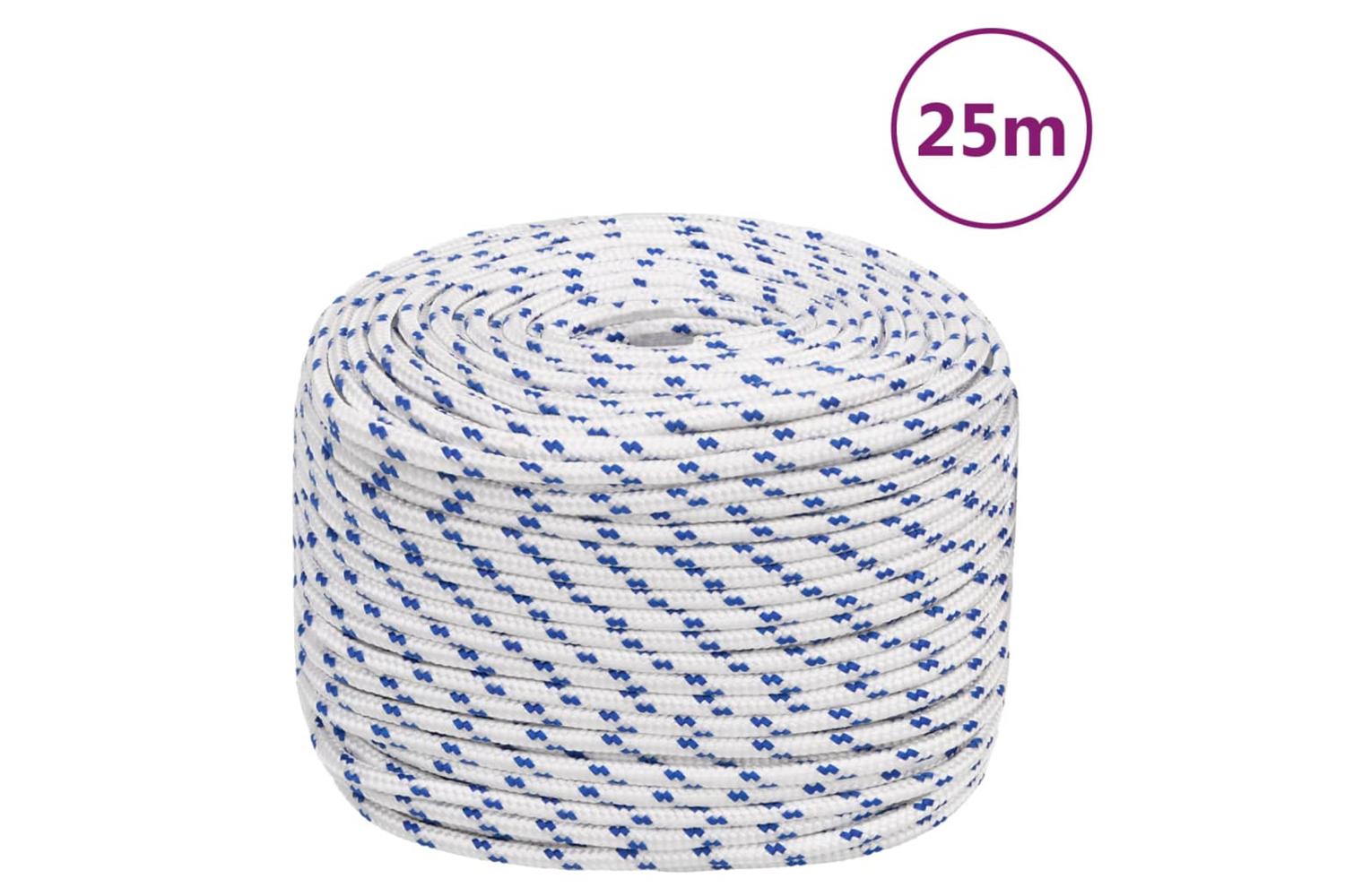 vidaXL 152284 Boat Rope White 6mm 25 M Polypropylene