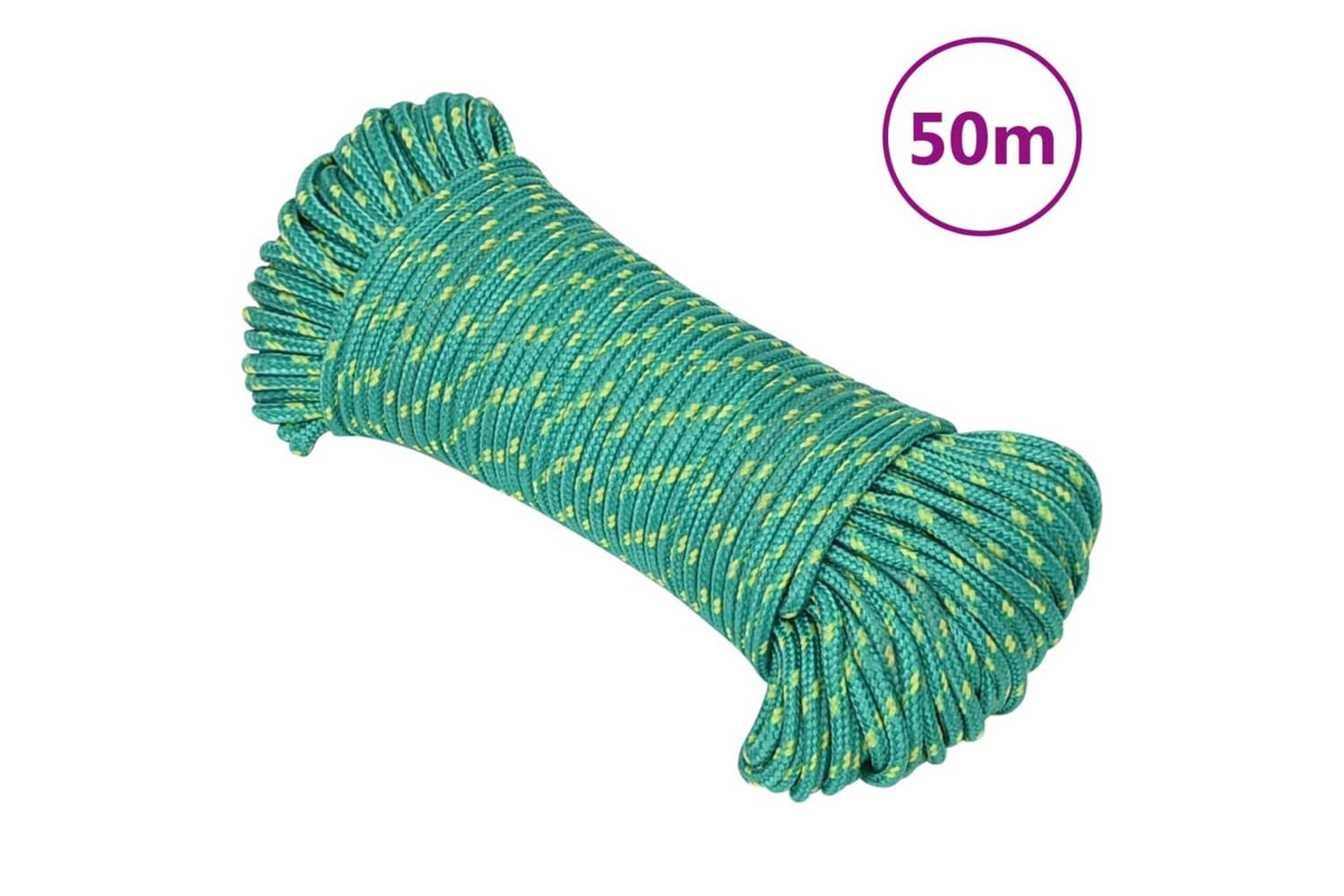 vidaXL 152694 Boat Rope Green 3mm 50 M Polypropylene