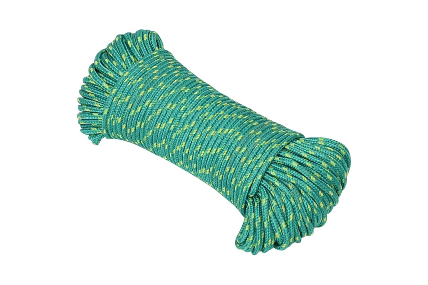 vidaXL 152694 Boat Rope Green 3mm 50 M Polypropylene-2