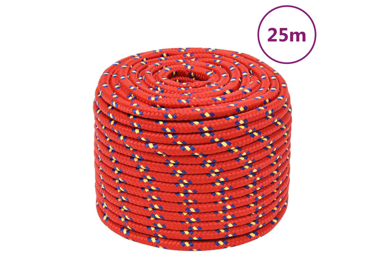 vidaXL 152409 Boat Rope Red 14mm 25 M Polypropylene