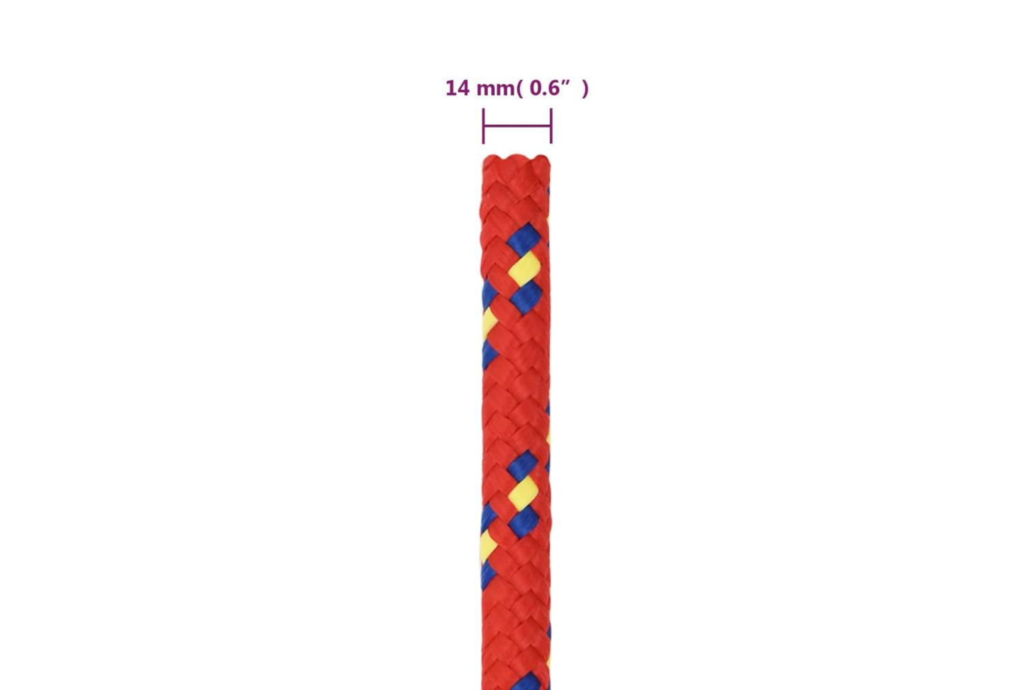 vidaXL 152409 Boat Rope Red 14mm 25 M Polypropylene-6