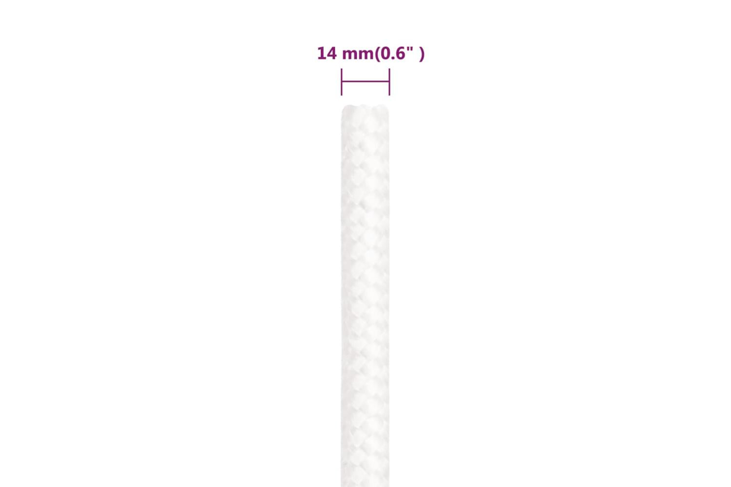 vidaXL 152568 Boat Rope Full White 14mm 25 M Polypropylene-6