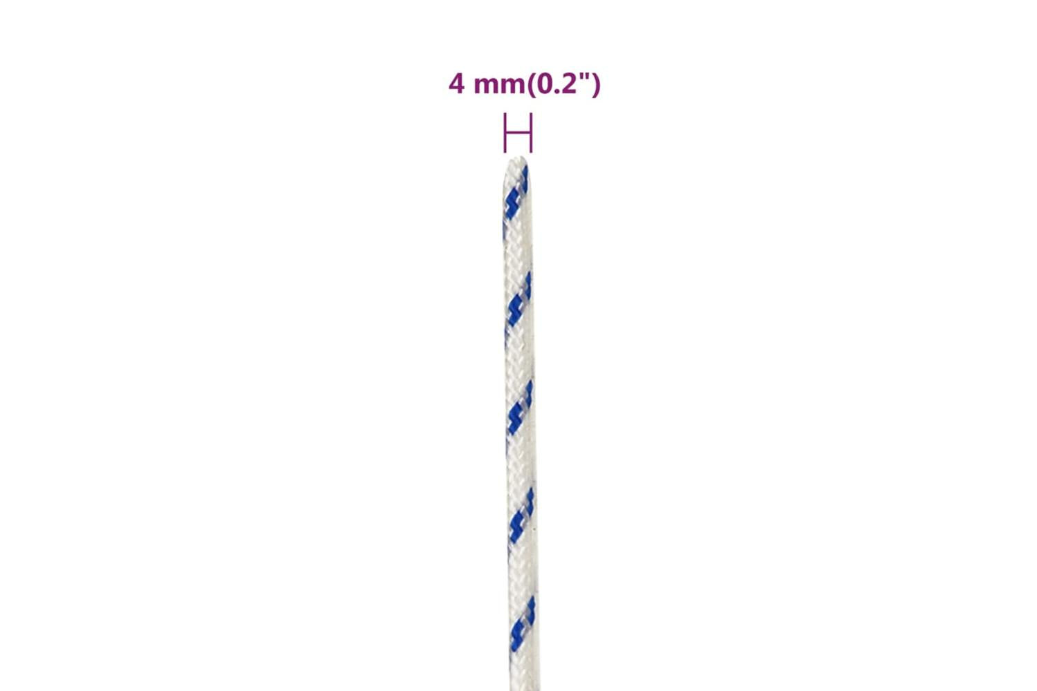 vidaXL 152278 Boat Rope White 4mm 500 M Polypropylene-6