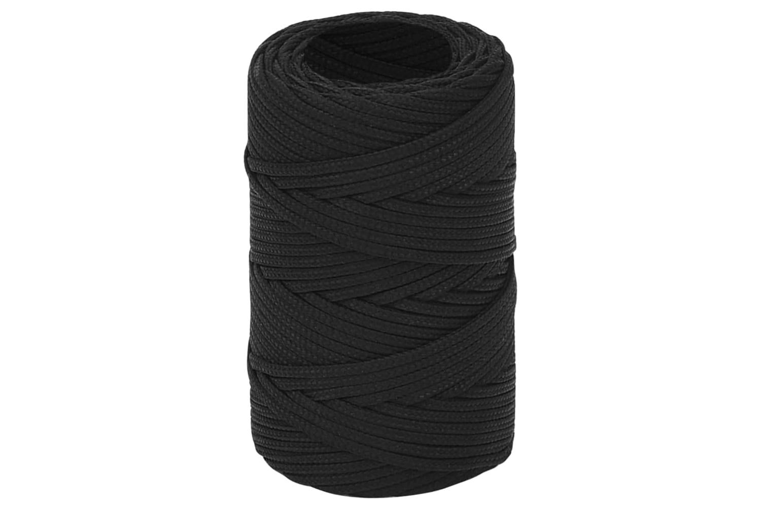 vidaXL 152477 Boat Rope Full Black 2mm 50 M Polypropylene-2