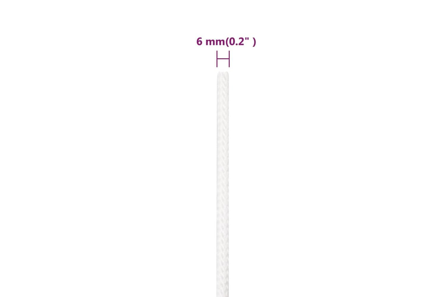 vidaXL 152549 Boat Rope Full White 6mm 25 M Polypropylene-6
