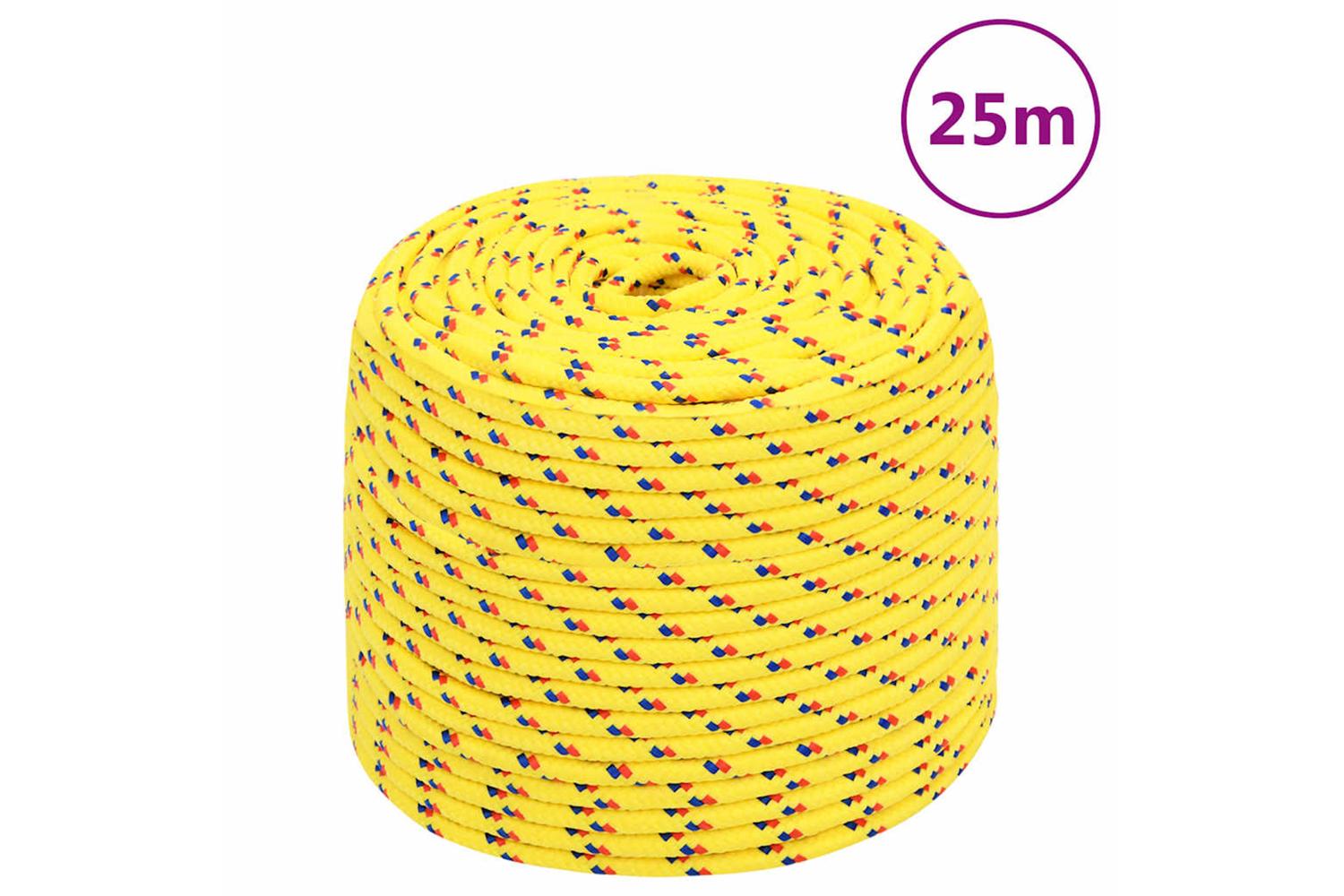 vidaXL 152602 Boat Rope Yellow 6mm 25 M Polypropylene