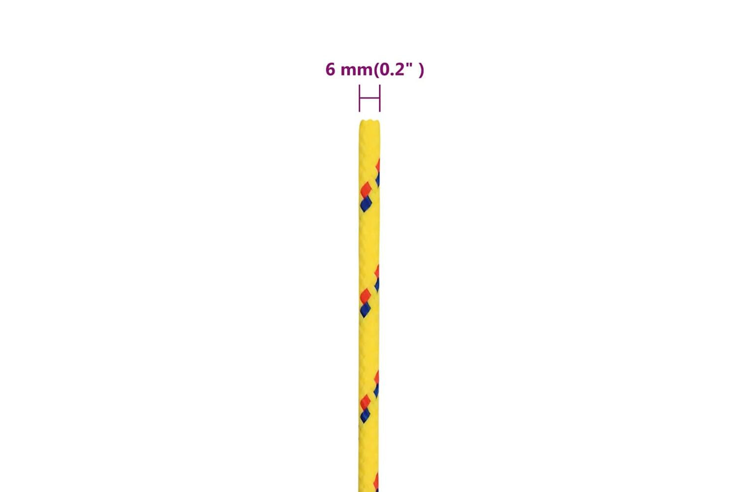 vidaXL 152602 Boat Rope Yellow 6mm 25 M Polypropylene-6