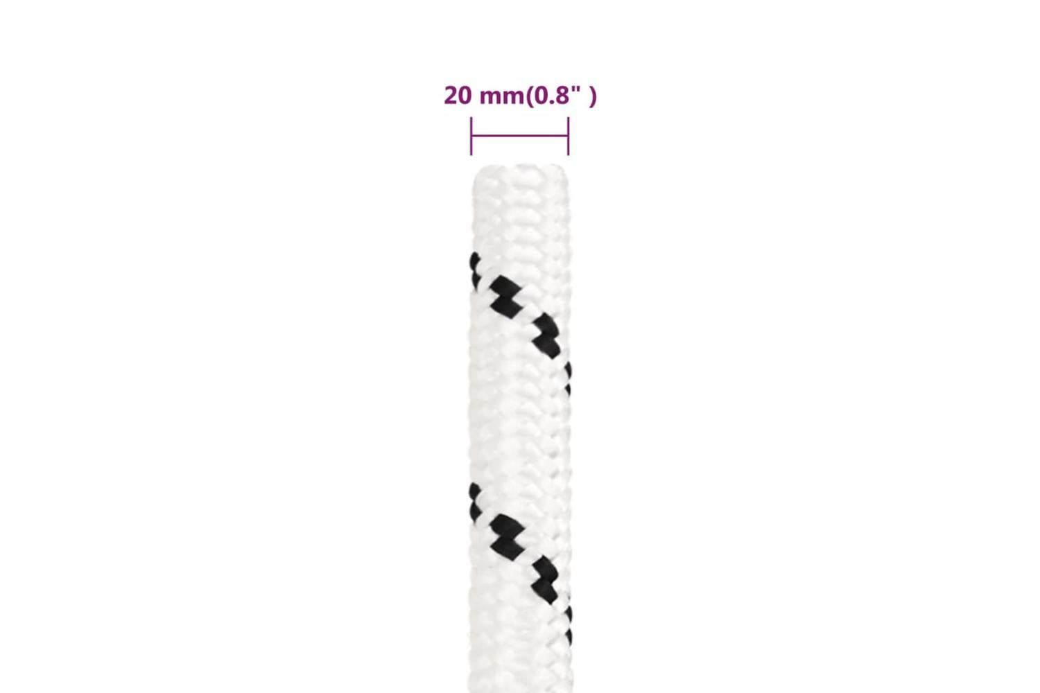 vidaXL 152789 Work Rope White 20mm 25 M Polyester-6