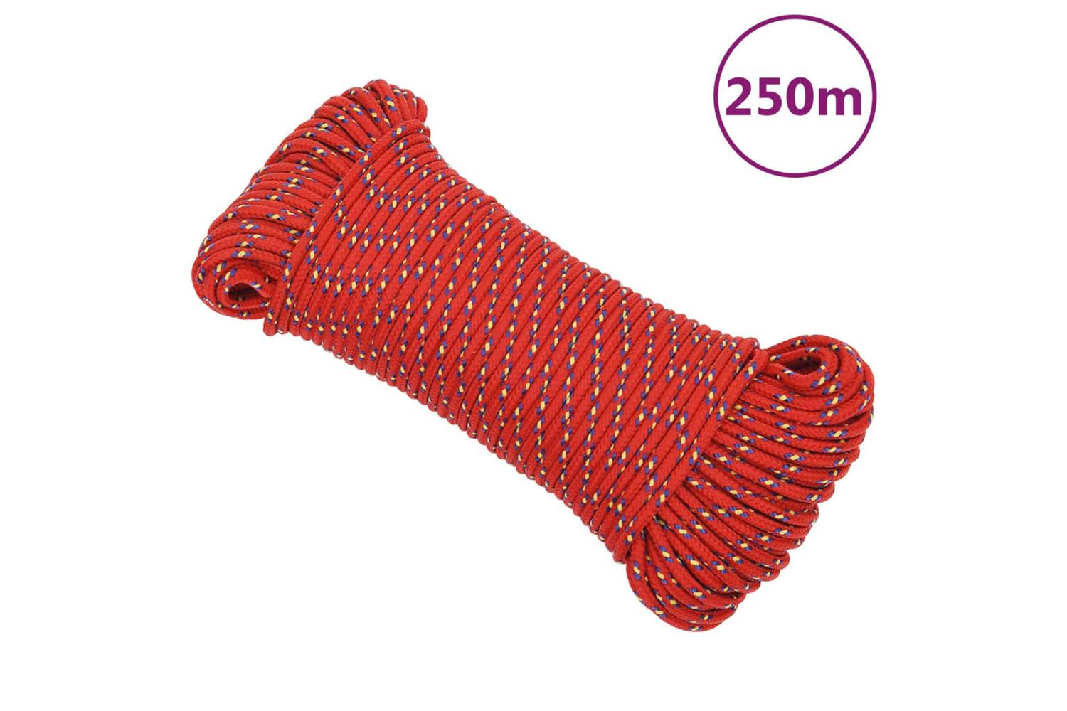 vidaXL 152378 Boat Rope Red 3mm 250 M Polypropylene