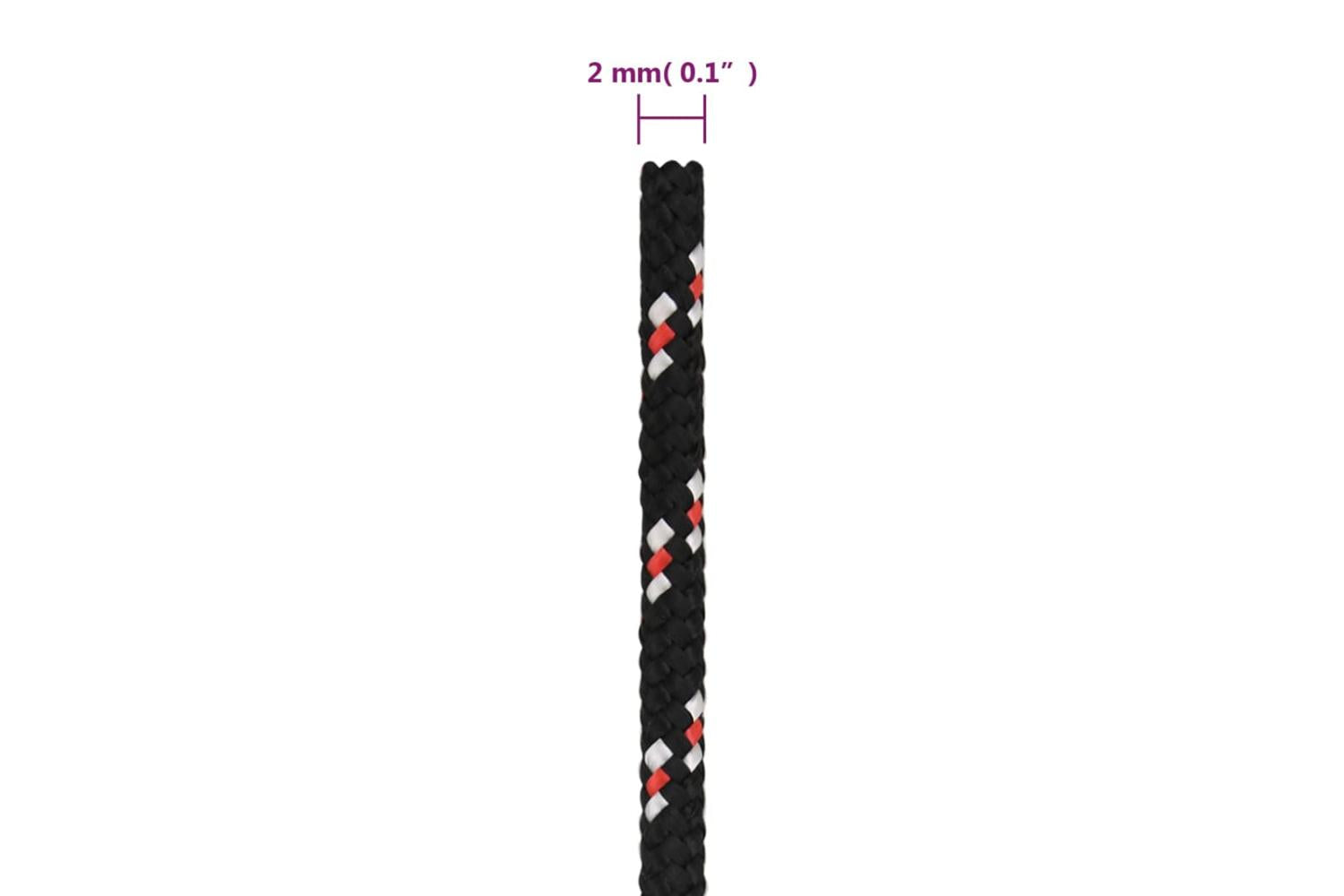 vidaXL 152321 Boat Rope Black 2mm 500 M Polypropylene-6