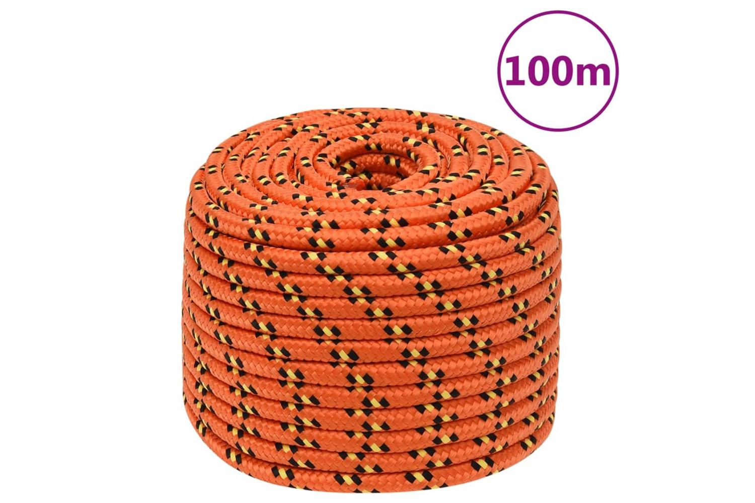 vidaXL 152672 Boat Rope Orange 12mm 100 M Polypropylene