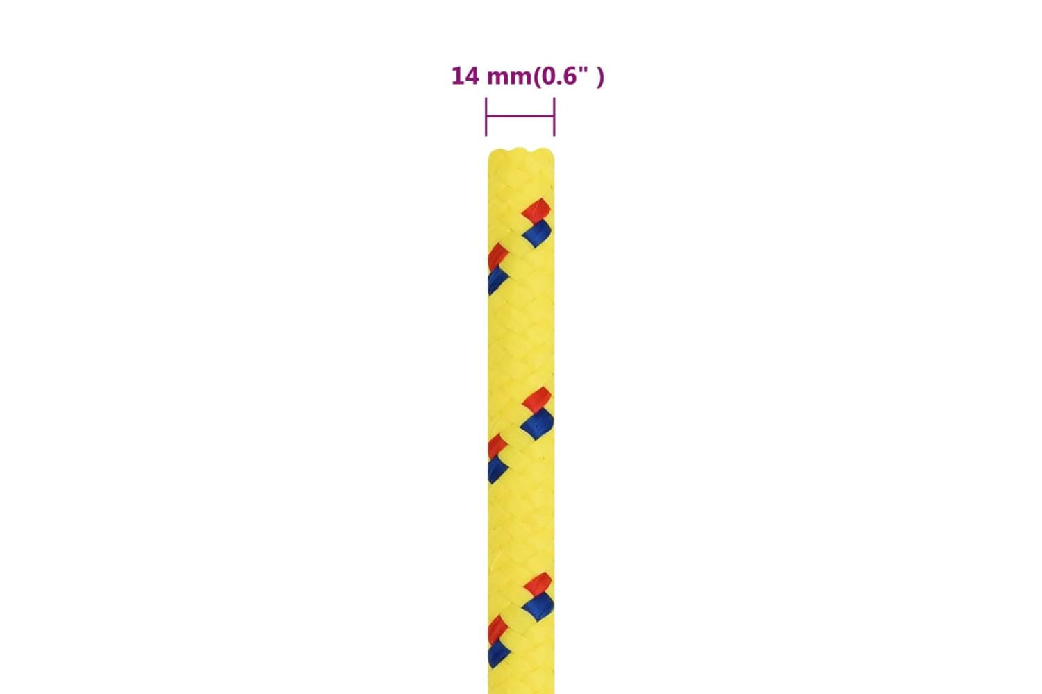 vidaXL 152621 Boat Rope Yellow 14mm 25 M Polypropylene-6