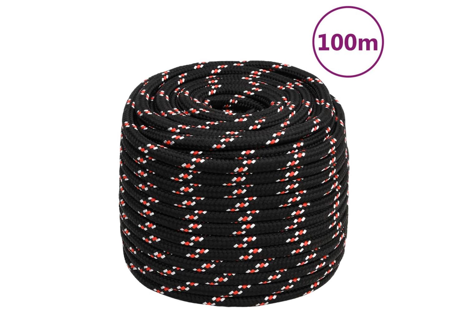 vidaXL 152366 Boat Rope Black 18mm 100 M Polypropylene