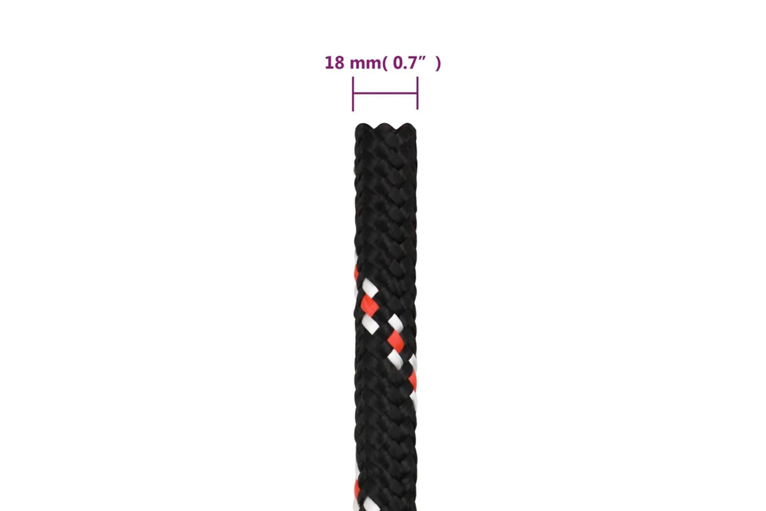 vidaXL 152366 Boat Rope Black 18mm 100 M Polypropylene-6