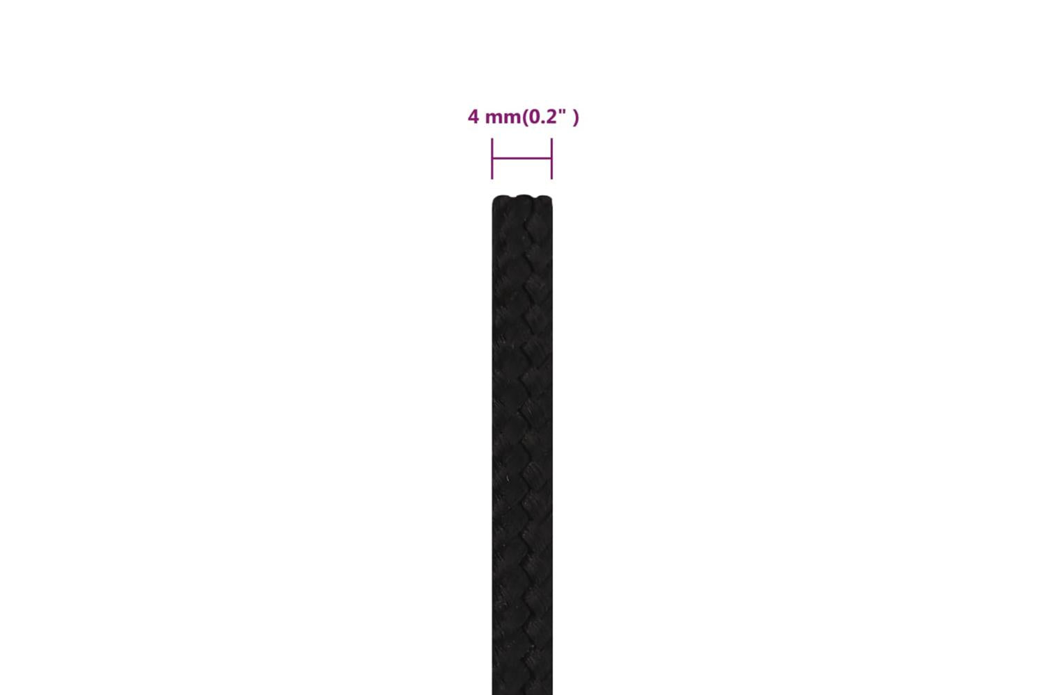 vidaXL 152806 Work Rope Black 4mm 500 M Polyester-6