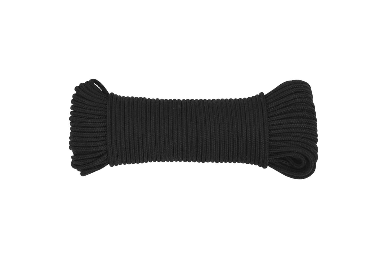 vidaXL 152482 Boat Rope Full Black 3mm 50 M Polypropylene-3