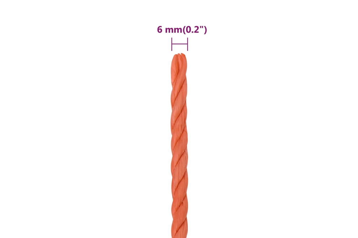 vidaXL 152925 Work Rope Orange 6mm 100 M Polypropylene-6