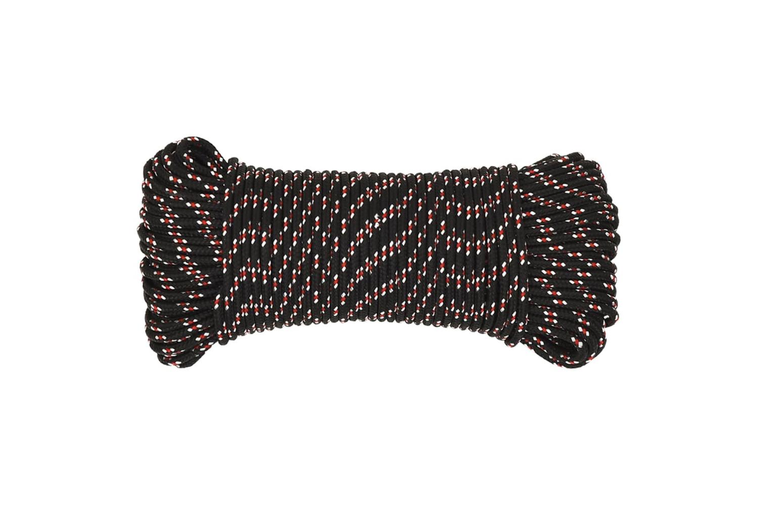 vidaXL 152327 Boat Rope Black 4mm 25 M Polypropylene-3