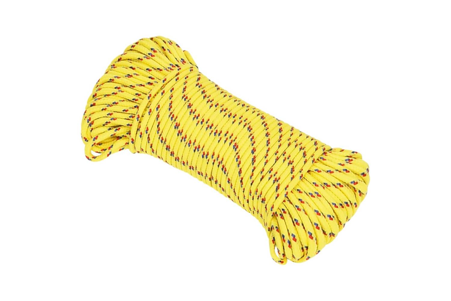 vidaXL 152587 Boat Rope Yellow 3mm 25 M Polypropylene-2