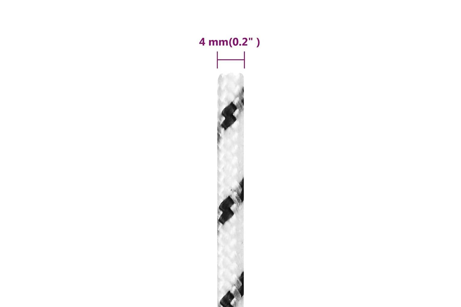 vidaXL 152753 Braided Boat Rope White 4mmx100 M Polyester-5