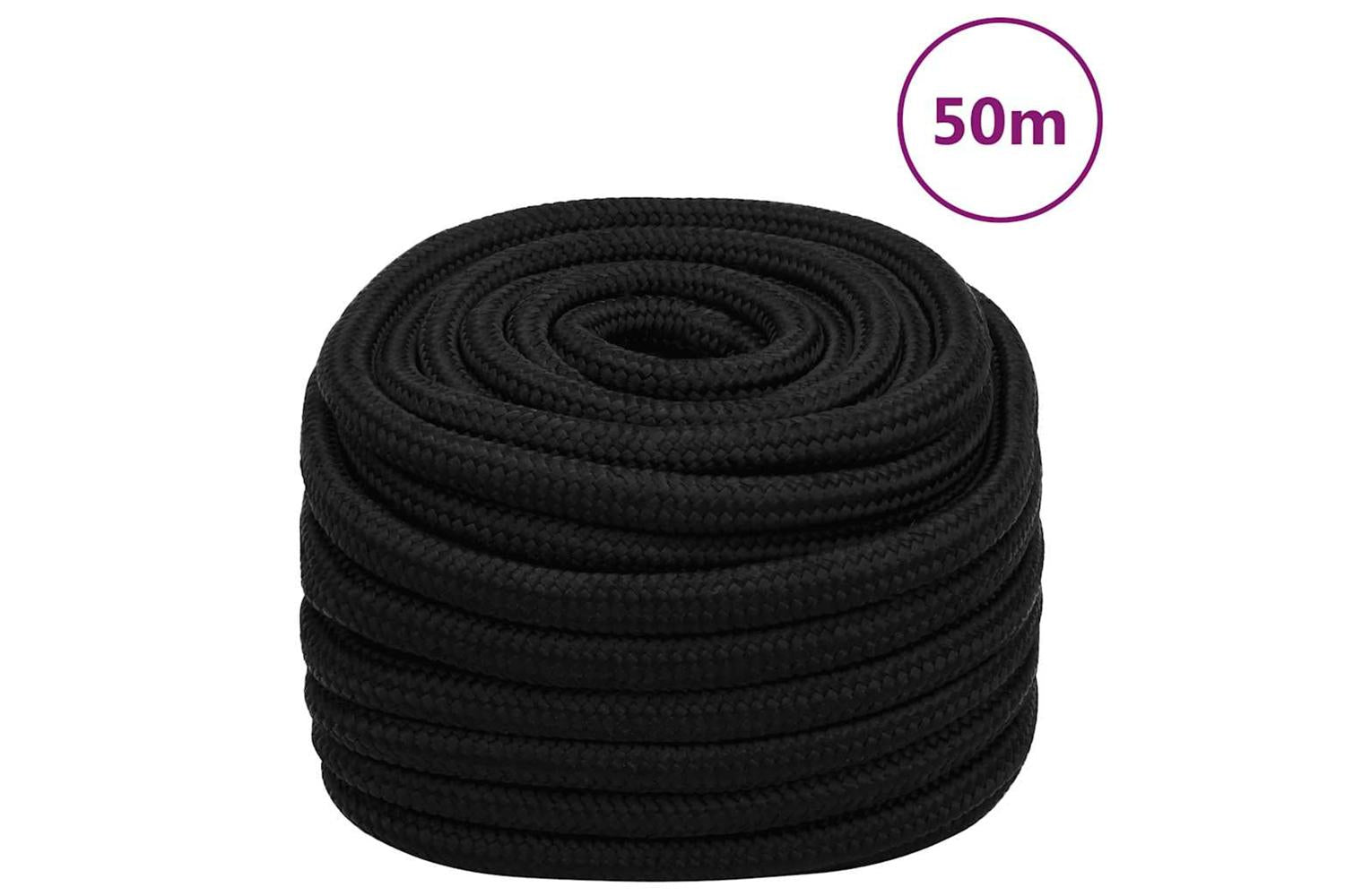 vidaXL 152844 Work Rope Black 25mm 50 M Polyester