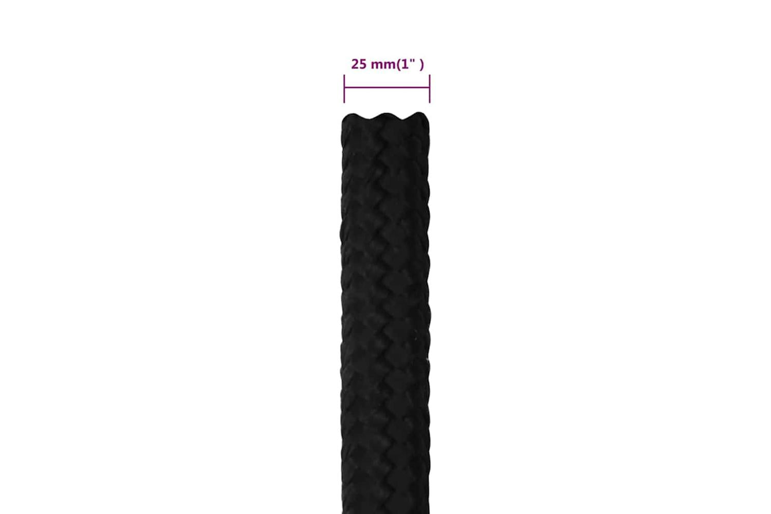 vidaXL 152844 Work Rope Black 25mm 50 M Polyester-6