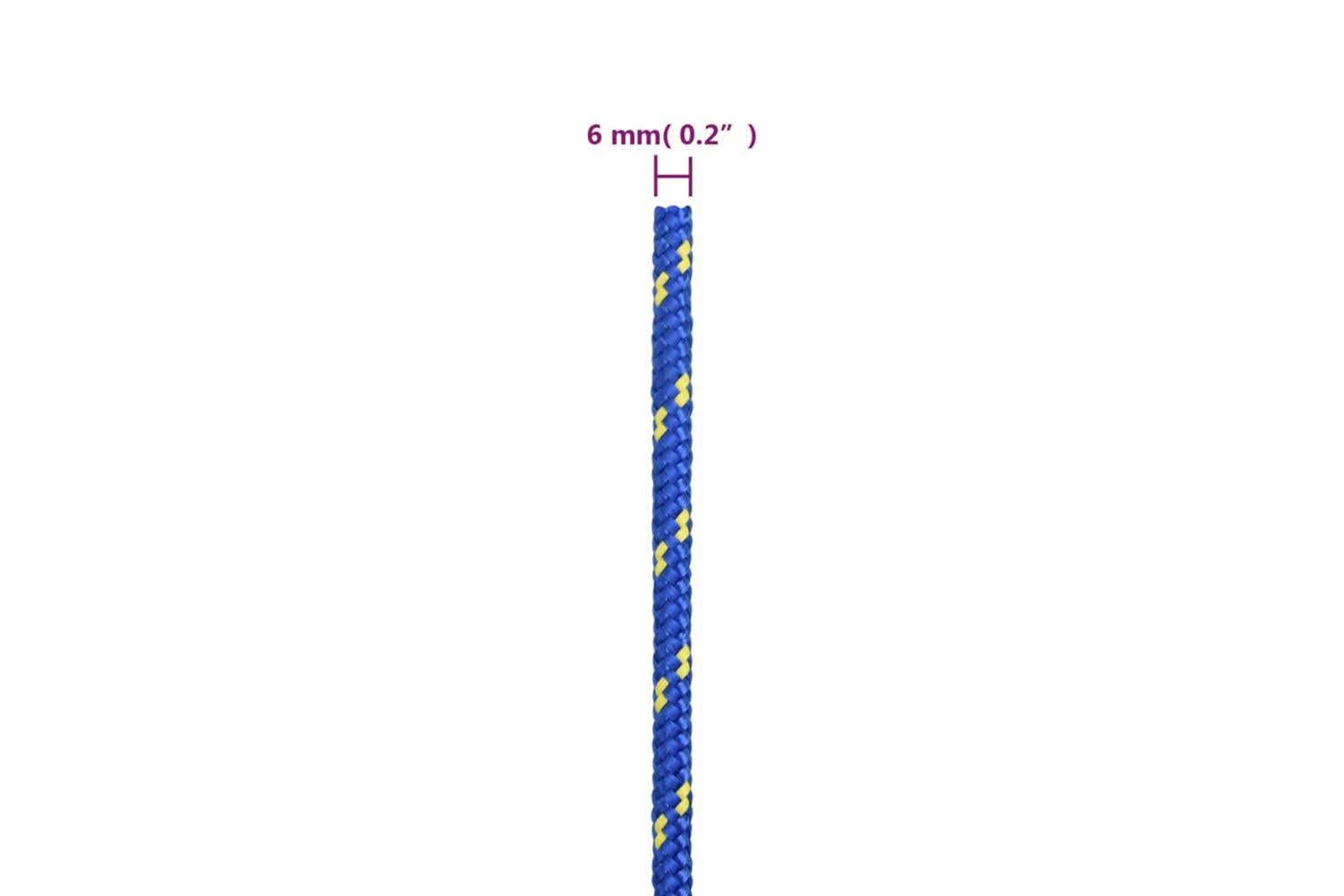 vidaXL 152443 Boat Rope Blue 6mm 25 M Polypropylene-6
